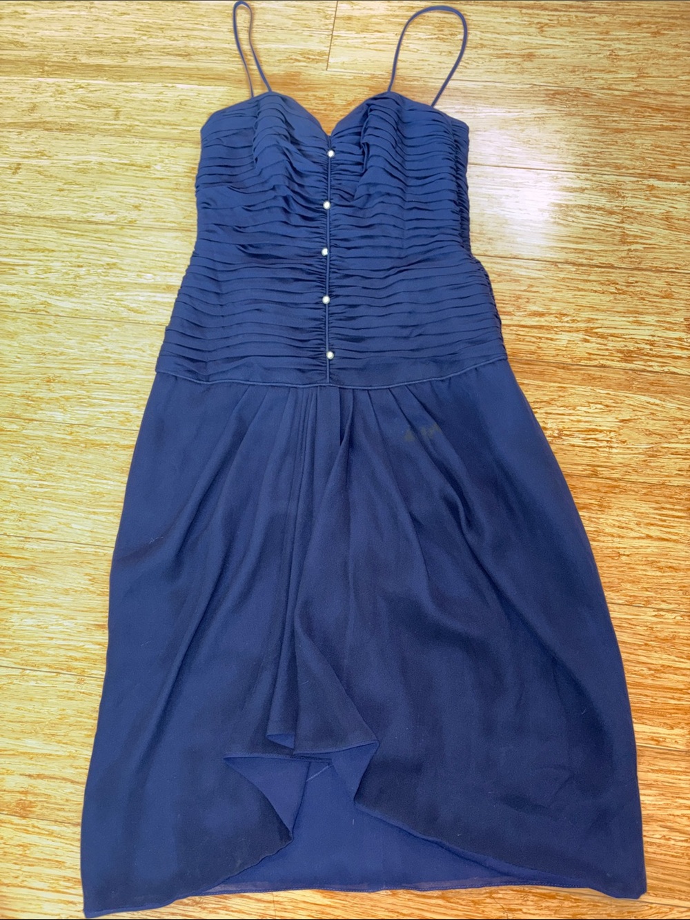 Vtg St. Gillian 100% Silk Ruched Cascade Cocktail Dress 4 designer 80s formal